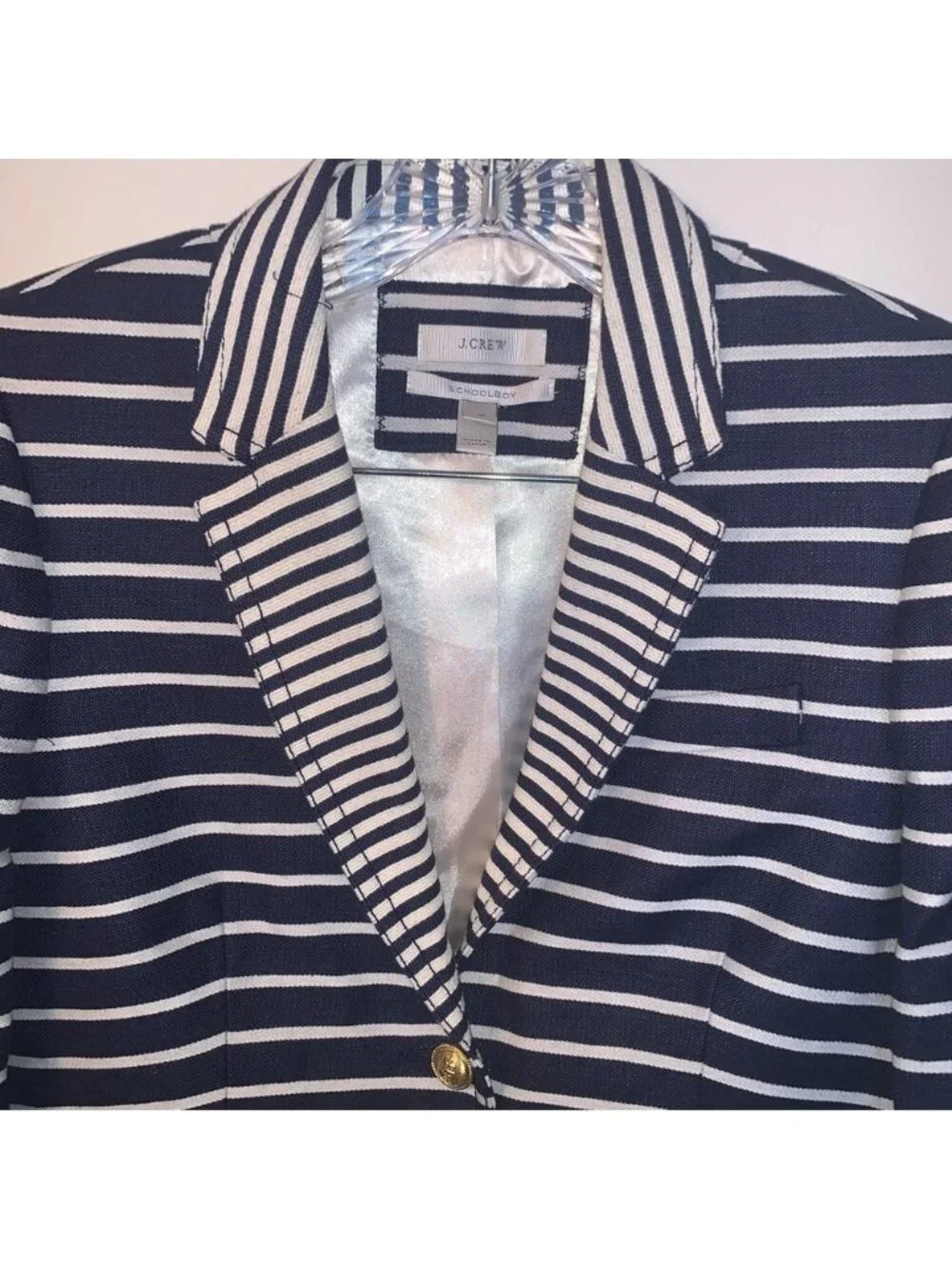 J.Crew Striped Schoolboy Blazer Blue White 4